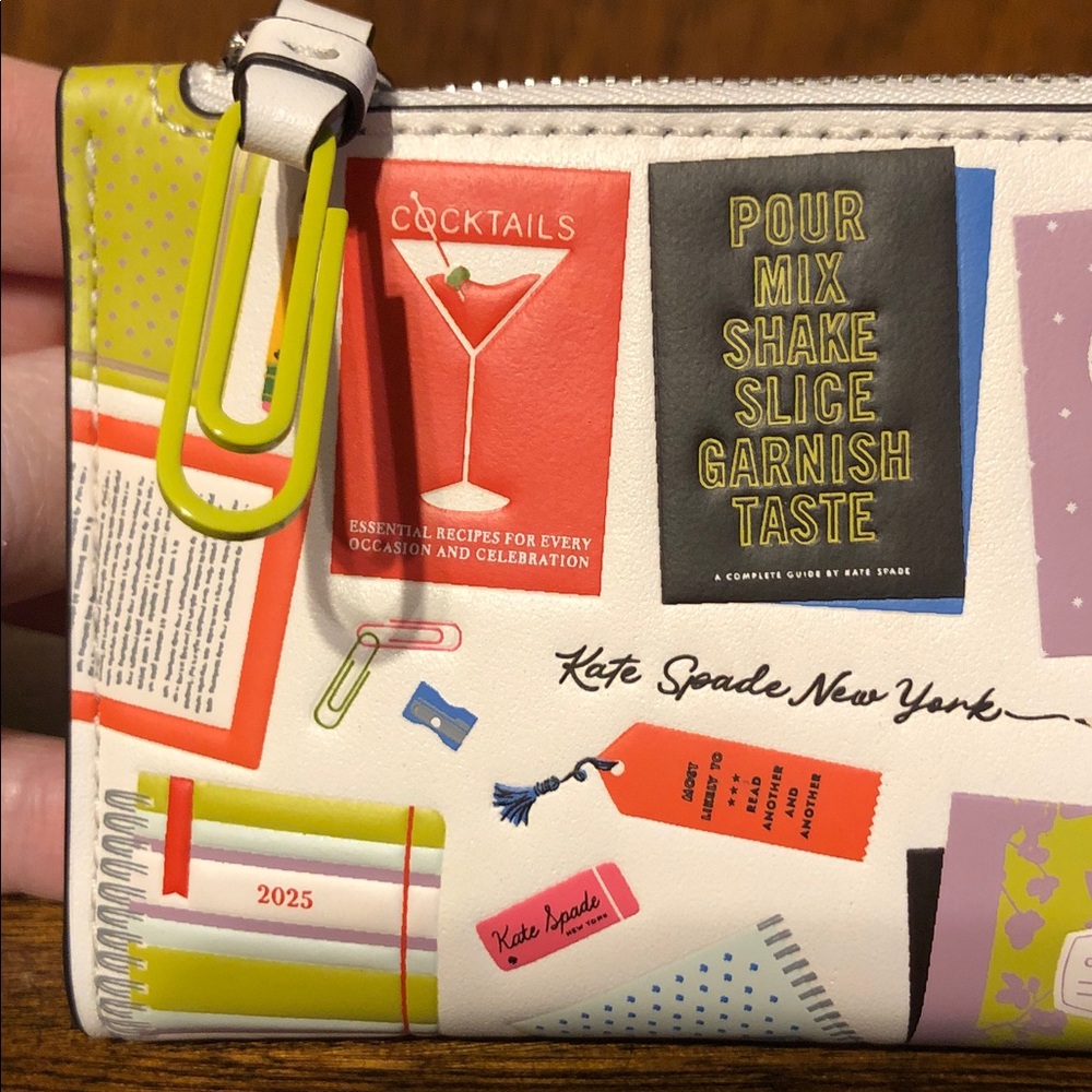 NWT-Kate Spade-Page Turner-Small Bifold Wallet-CreamMulti-Best Seller Print-$128 - Picture 3 of 13